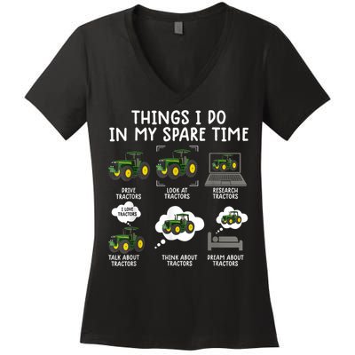 Funny Tractor Ts For Men Farming Tractor For Boys Women's V-Neck T-Shirt