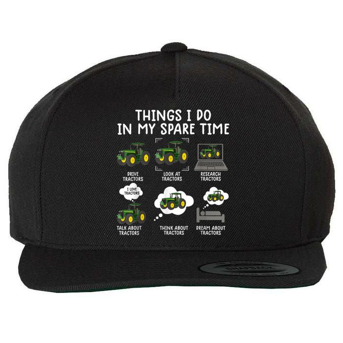 Funny Tractor Ts For Men Farming Tractor For Boys Wool Snapback Cap