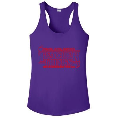 Funny Teacher Things Teach Love Inspire Ladies PosiCharge Competitor Racerback Tank