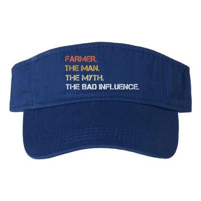 Farmer The The Myth The Bad Influence Dad Great Gift Valucap Bio-Washed Visor