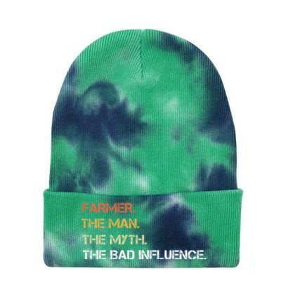 Farmer The The Myth The Bad Influence Dad Great Gift Tie Dye 12in Knit Beanie