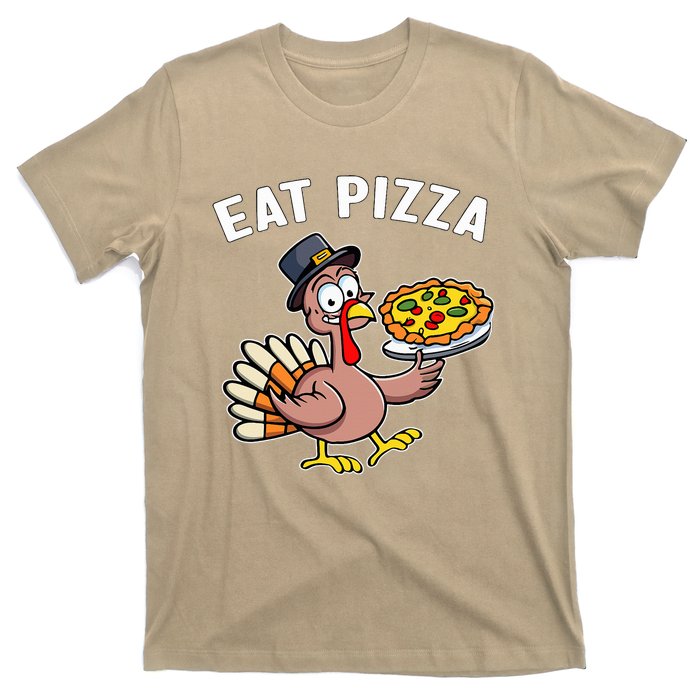 Funny Thanksgiving Turkey Eat Pizza Vegan Thanksgiving Fun T-Shirt