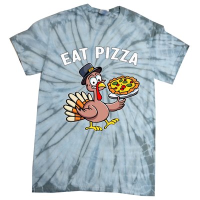 Funny Thanksgiving Turkey Eat Pizza Vegan Thanksgiving Fun Tie-Dye T-Shirt