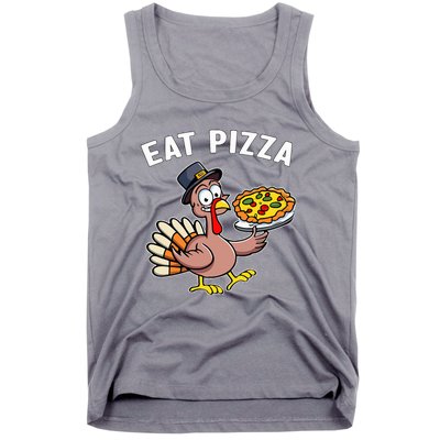 Funny Thanksgiving Turkey Eat Pizza Vegan Thanksgiving Fun Tank Top