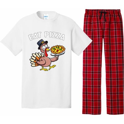 Funny Thanksgiving Turkey Eat Pizza Vegan Thanksgiving Fun Pajama Set