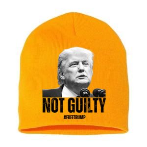 Free Trump. Trump Not Guilty, Pro Trump Supporter Short Acrylic Beanie