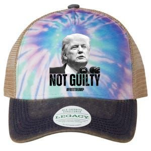 Free Trump. Trump Not Guilty, Pro Trump Supporter Legacy Tie Dye Trucker Hat