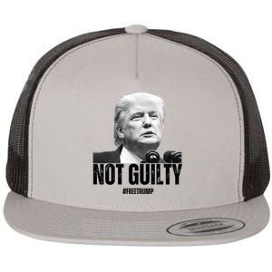 Free Trump. Trump Not Guilty, Pro Trump Supporter Flat Bill Trucker Hat