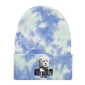 Free Trump. Trump Not Guilty, Pro Trump Supporter Tie Dye 12in Knit Beanie