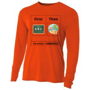 First Teach Then Beach First Teach Then Beach Funny Teacher Meaningful Gift Cooling Performance Long Sleeve Crew