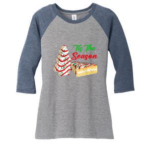 Funny Tis The Season Cakes Debbie Christmas Tree Gift Women's Tri-Blend 3/4-Sleeve Raglan Shirt