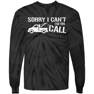 Funny Tow Truck Driver Gift For Truckers and Dads Tie-Dye Long Sleeve Shirt