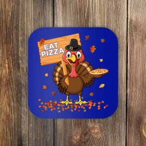 Funny Thanksgiving Turkey Eat Pizza Gift Coaster