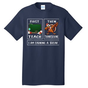 First Teach Then Thanksgiving IM Earning A Break Teacher Tall T-Shirt