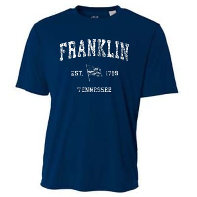 Franklin Tennessee Tn Vintage Us Flag Sports Cooling Performance Crew T-Shirt