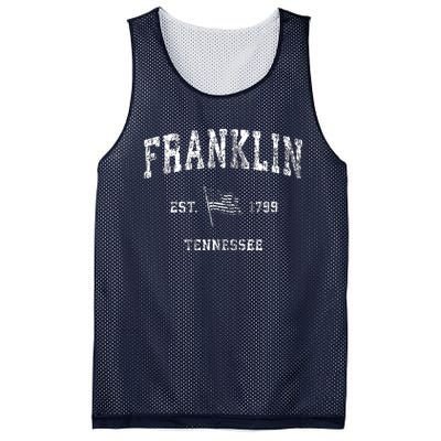 Franklin Tennessee Tn Vintage Us Flag Sports Mesh Reversible Basketball Jersey Tank