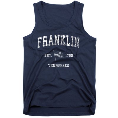 Franklin Tennessee Tn Vintage Us Flag Sports Tank Top