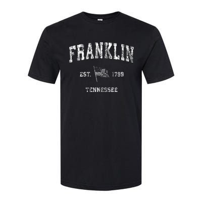 Franklin Tennessee Tn Vintage Us Flag Sports Softstyle CVC T-Shirt