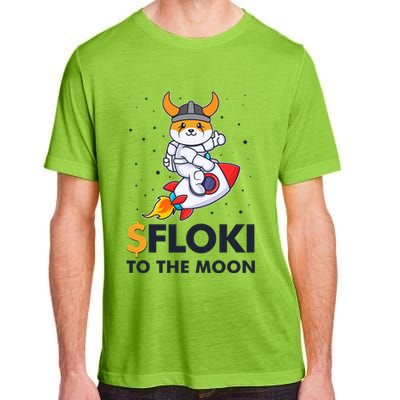 Floki To The Moon Floki Inu Cryptocurrency Bitcoin Adult ChromaSoft Performance T-Shirt