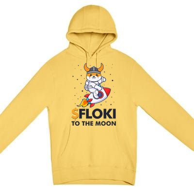 Floki To The Moon Floki Inu Cryptocurrency Bitcoin Premium Pullover Hoodie