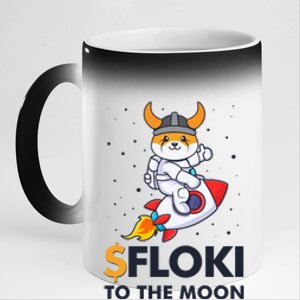 Floki To The Moon Floki Inu Cryptocurrency Bitcoin 11oz Black Color Changing Mug