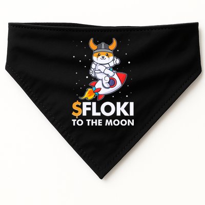 Floki To The Moon Floki Inu Cryptocurrency Bitcoin USA-Made Doggie Bandana