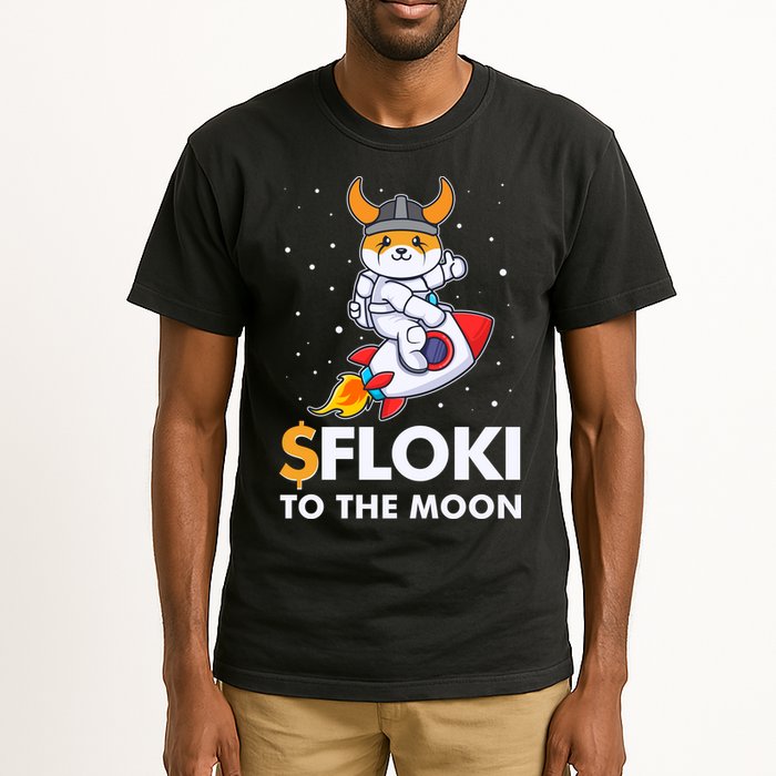 Floki To The Moon Floki Inu Cryptocurrency Bitcoin Tall T-Shirt