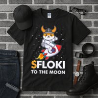 Floki To The Moon Floki Inu Cryptocurrency Bitcoin Tall T-Shirt