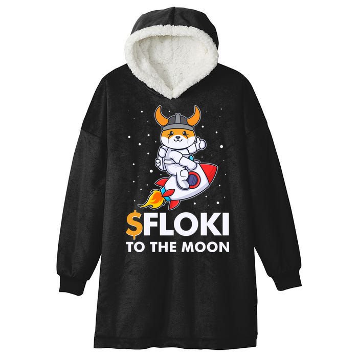 Floki To The Moon Floki Inu Cryptocurrency Bitcoin Hooded Wearable Blanket