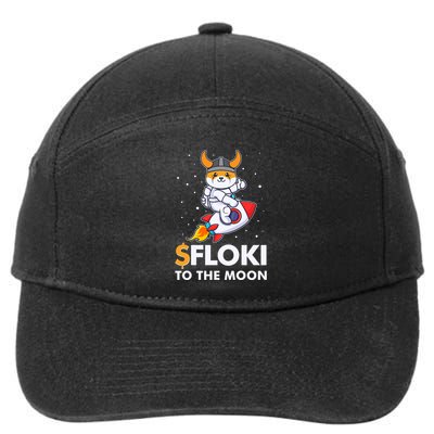 Floki To The Moon Floki Inu Cryptocurrency Bitcoin 7-Panel Snapback Hat