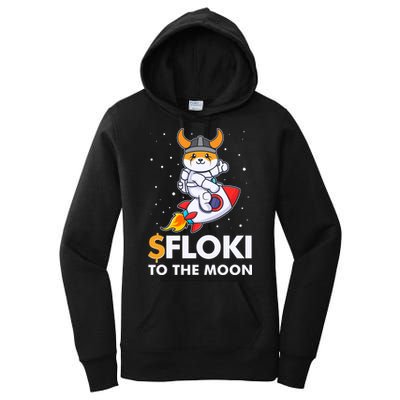 Floki To The Moon Floki Inu Cryptocurrency Bitcoin Women's Pullover Hoodie