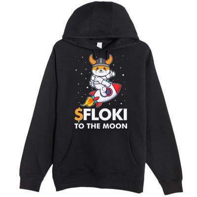Floki To The Moon Floki Inu Cryptocurrency Bitcoin Premium Pullover Hoodie