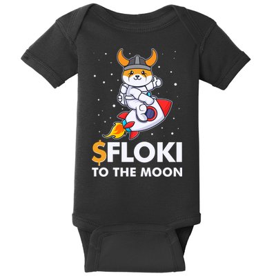 Floki To The Moon Floki Inu Cryptocurrency Bitcoin Baby Bodysuit