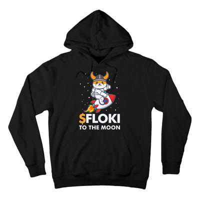 Floki To The Moon Floki Inu Cryptocurrency Bitcoin Tall Hoodie