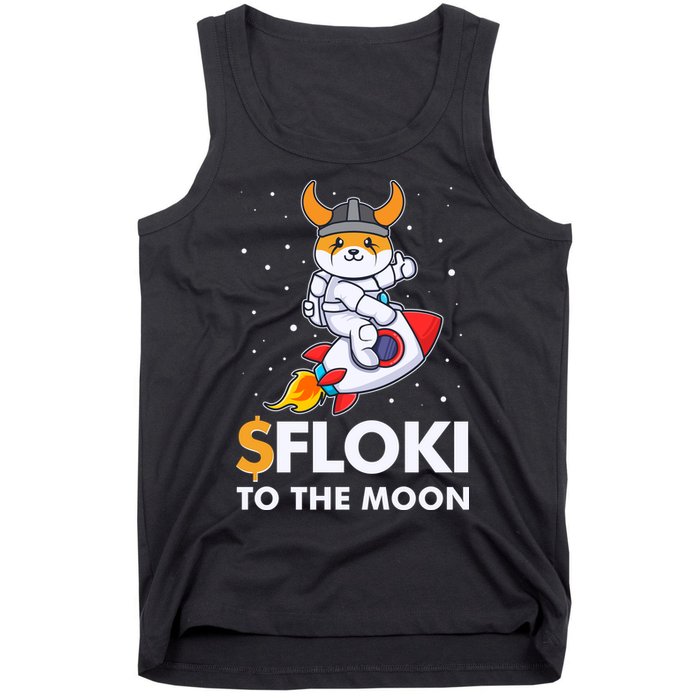 Floki To The Moon Floki Inu Cryptocurrency Bitcoin Tank Top