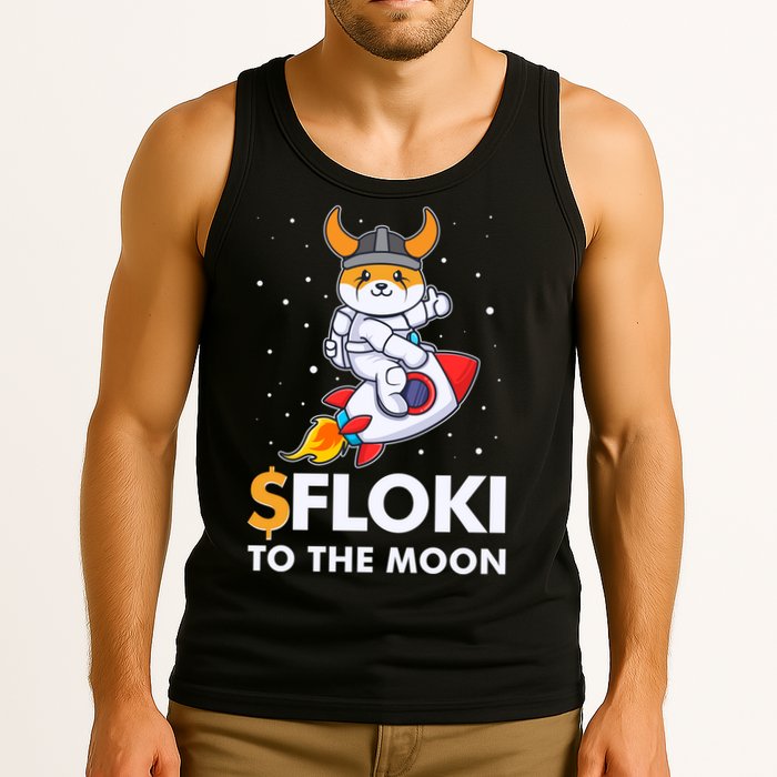 Floki To The Moon Floki Inu Cryptocurrency Bitcoin Tank Top