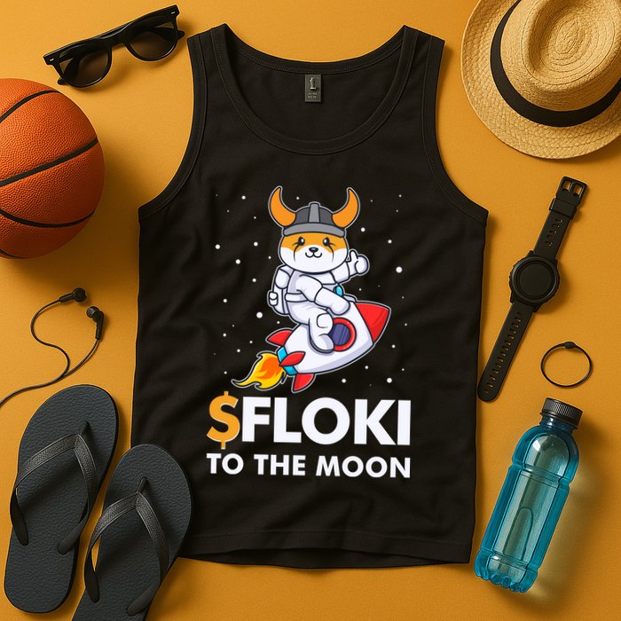 Floki To The Moon Floki Inu Cryptocurrency Bitcoin Tank Top