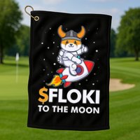 Floki To The Moon Floki Inu Cryptocurrency Bitcoin Golf Towel