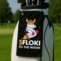 Floki To The Moon Floki Inu Cryptocurrency Bitcoin Golf Towel