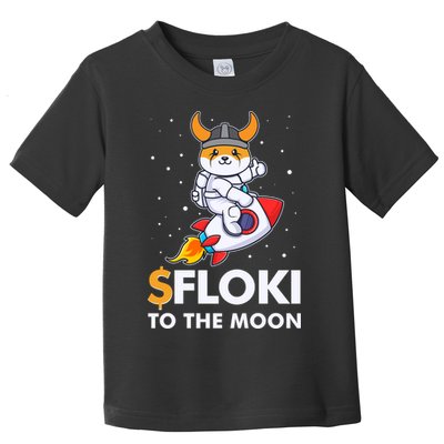 Floki To The Moon Floki Inu Cryptocurrency Bitcoin Toddler T-Shirt