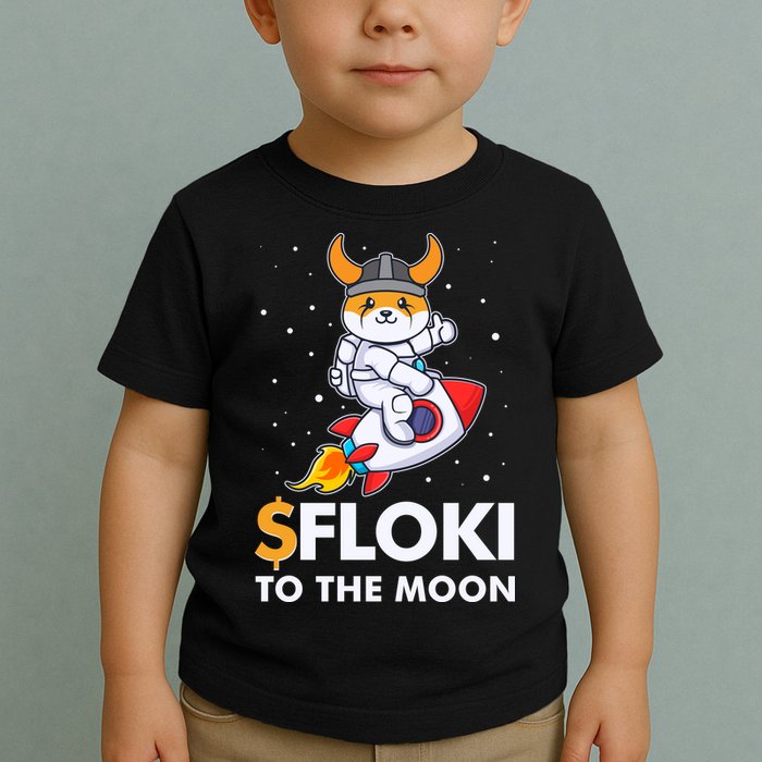Floki To The Moon Floki Inu Cryptocurrency Bitcoin Toddler T-Shirt
