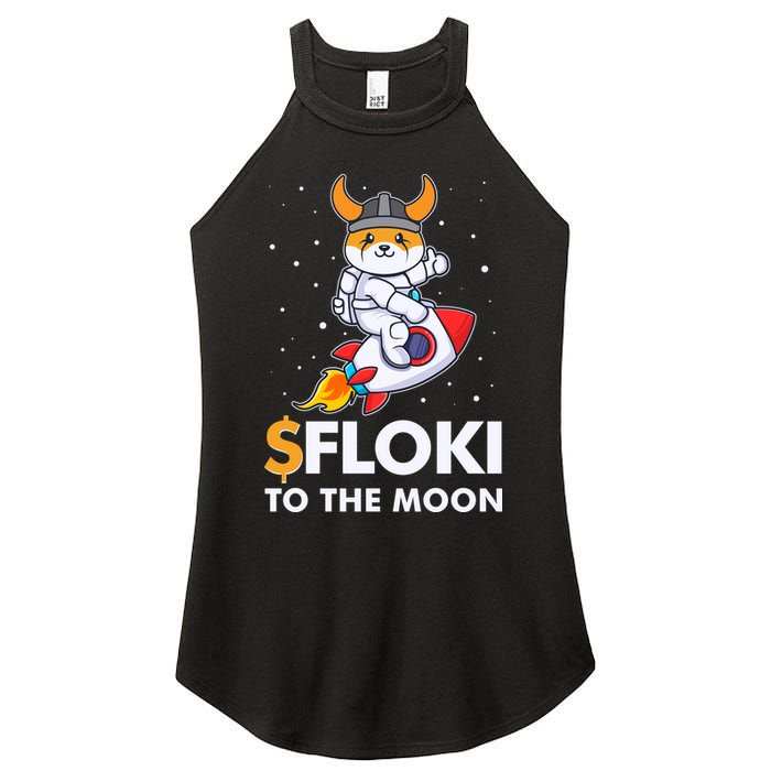 Floki To The Moon Floki Inu Cryptocurrency Bitcoin Women's Perfect Tri Rocker Tank