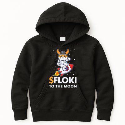 Floki To The Moon Floki Inu Cryptocurrency Bitcoin Kids Hoodie