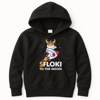 Floki To The Moon Floki Inu Cryptocurrency Bitcoin Kids Hoodie
