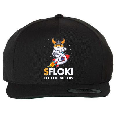 Floki To The Moon Floki Inu Cryptocurrency Bitcoin Wool Snapback Cap