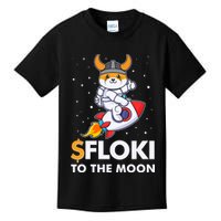 Floki To The Moon Floki Inu Cryptocurrency Bitcoin Kids T-Shirt