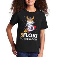 Floki To The Moon Floki Inu Cryptocurrency Bitcoin Kids T-Shirt