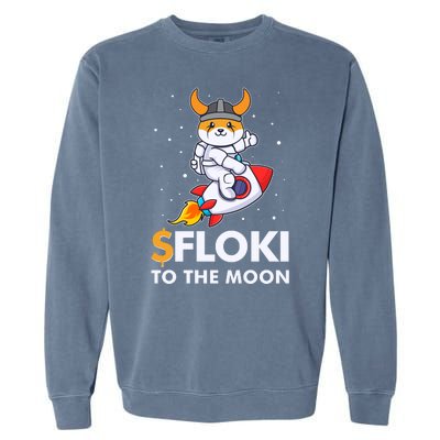 Floki To The Moon Floki Inu Cryptocurrency Bitcoin Garment-Dyed Sweatshirt