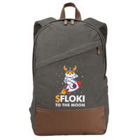 Floki To The Moon Floki Inu Cryptocurrency Bitcoin Cotton Canvas Backpack