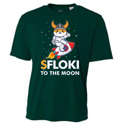 Floki To The Moon Floki Inu Cryptocurrency Bitcoin Cooling Performance Crew T-Shirt